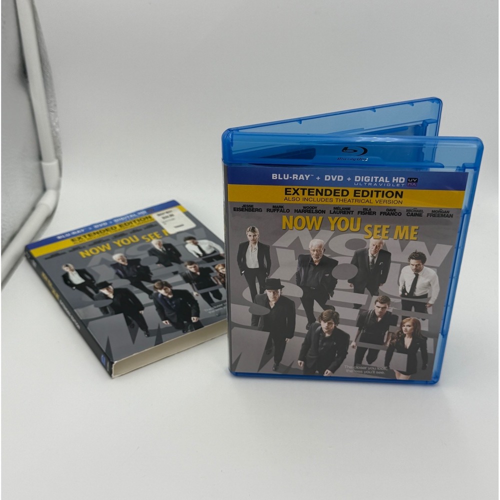 Now You See Me Blu-ray DVD Extended Edition with Slipcover Heist Thriller Movie